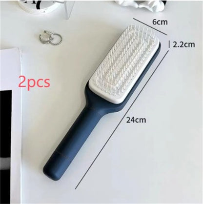 Self-Cleaning Hairbrush Anti-Static Massage Comb